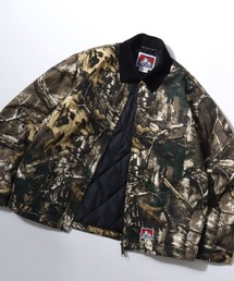 BEN DAVIS | BEN DAVIS/ベンデイビス ZIP FRONT TRUCKER JACKET/オーバーサイズ ツイル ダック ヴィンテージ加工 コーデュロイ襟 ハンティングジャケット/ワークジャケット/中綿ジャケット/レディース メンズ(ブルゾン)