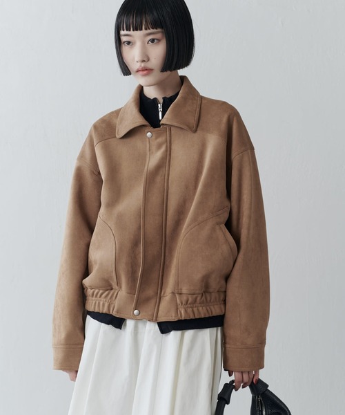 Lui's(ルイス)の「スウェードZIPブルゾン(ブルゾン・レディース・ブラウン系その他/ブラック・FREE)」の2枚目の写真