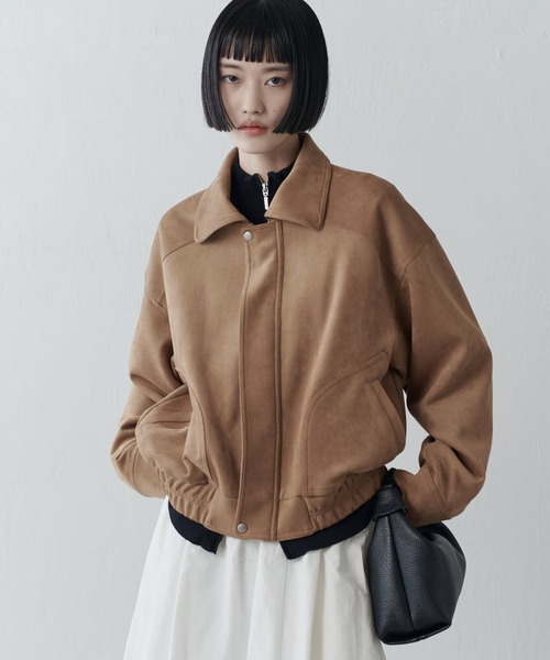 Lui's(ルイス)の「スウェードZIPブルゾン(ブルゾン・レディース・ブラウン系その他/ブラック・FREE)」の4枚目の写真