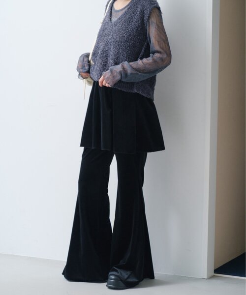 Kastane（カスタネ）の「【WEB・一部店舗限定/2サイズ展開/低身長サイズ】ベロアスカパンSET（その他パンツ・レディース・ブラウン/ブラック・0/1）」の5枚目の写真