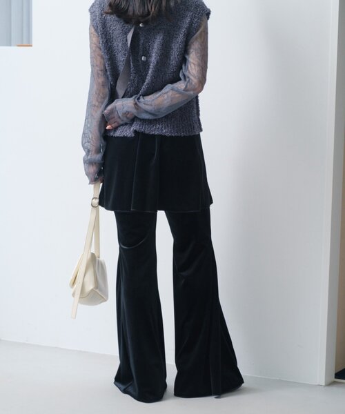 Kastane（カスタネ）の「【WEB・一部店舗限定/2サイズ展開/低身長サイズ】ベロアスカパンSET（その他パンツ・レディース・ブラウン/ブラック・0/1）」の7枚目の写真