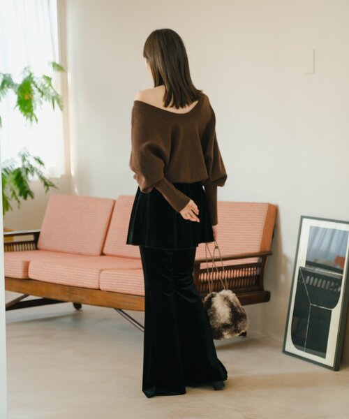 Kastane（カスタネ）の「【WEB・一部店舗限定/2サイズ展開/低身長サイズ】ベロアスカパンSET（その他パンツ・レディース・ブラウン/ブラック・0/1）」の13枚目の写真