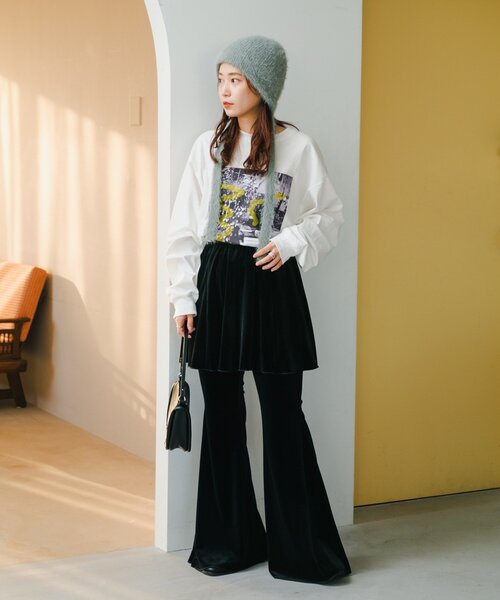 Kastane（カスタネ）の「【WEB・一部店舗限定/2サイズ展開/低身長サイズ】ベロアスカパンSET（その他パンツ・レディース・ブラウン/ブラック・0/1）」の14枚目の写真