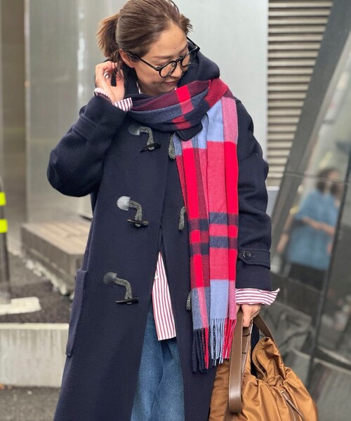 NOLLEY’S（ノーリーズ）の「チェックストール（ストール/ショール・レディース・ブルー系その他/ホワイト系その他/パープル系その他/レッド系その他・FREE）」の4枚目の写真