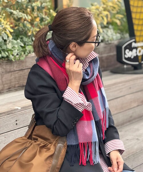 NOLLEY’S（ノーリーズ）の「チェックストール（ストール/ショール・レディース・ブルー系その他/ホワイト系その他/パープル系その他/レッド系その他・FREE）」の14枚目の写真