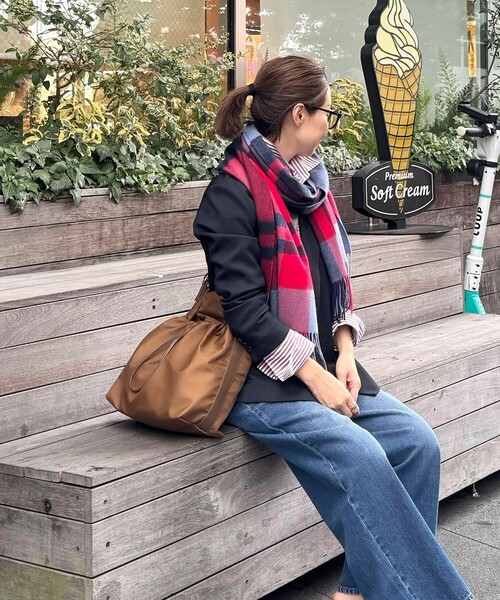 NOLLEY’S（ノーリーズ）の「チェックストール（ストール/ショール・レディース・ブルー系その他/ホワイト系その他/パープル系その他/レッド系その他・FREE）」の15枚目の写真