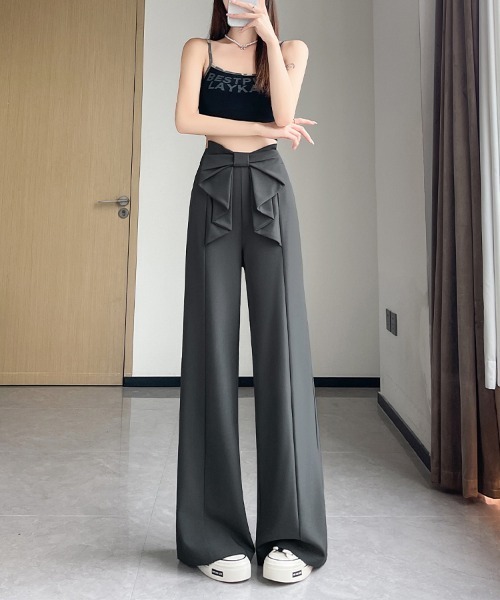 ハイウエスト 前リボン♡ セール】フロントリボンハイウエストパンツ（その他パンツ）｜ReRe