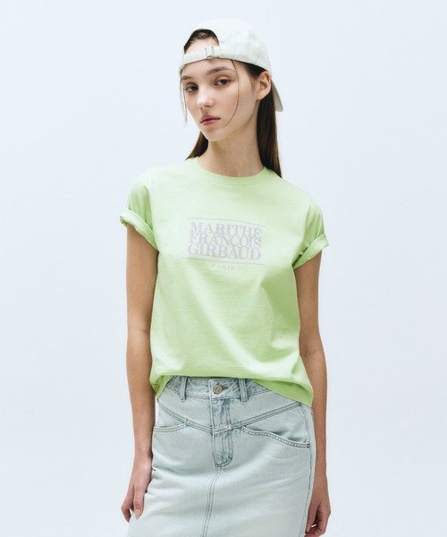 MARITHE + FRANCOIS GIRBAUD(マリテフランソワジルボー)の「W CLASSIC LOGO TEE(Tシャツ/カットソー・レディース・Cream/Black/ライトパープル/Navy/White/ライトグリーン系/Red・SMALL/MEDIUM)」の4枚目の写真