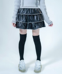 Re:CRYPT（リクリプト）の「PU フリル ティアードスカート / インパン付き 3段フリル ウエストゴム（スカート）」