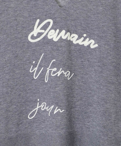 le.coeur blanc(ルクールブラン)の「フレーズロゴ刺繍Vネックニット(ニット/セーター・レディース・ブラウン/グレー/ホワイト・38)」の10枚目の写真