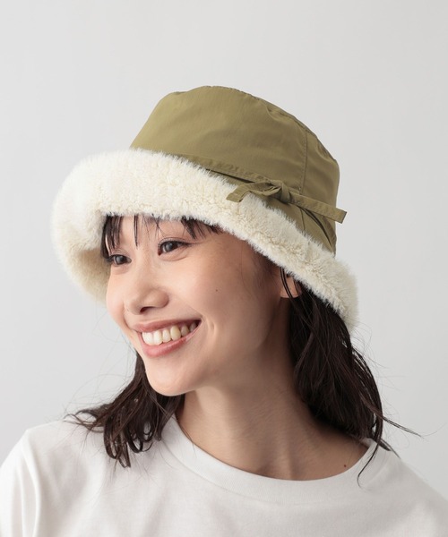 FOUND GOOD(ファウンドグッド)の「ボアツキハット(ハット・レディース・グリーン系8/ブラック/アイボリー・FREE)」の3枚目の写真