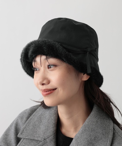 FOUND GOOD(ファウンドグッド)の「ボアツキハット(ハット・レディース・グリーン系8/ブラック/アイボリー・FREE)」の1枚目の写真