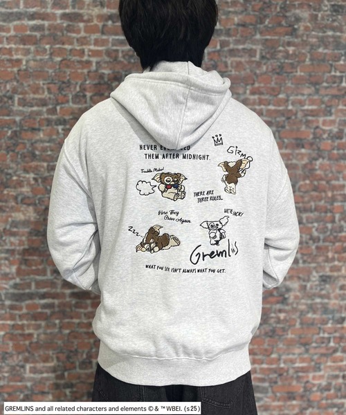 Salong hameu(サロン ハミュー)の「GREMLINS(グレムリン)GIZMO ギズモ キャラクター刺繍スウェットジップパーカー/ユニセックス(パーカー・メンズ・チャコールグレー/ホワイト系その他/ワインレッド・M/L/LL)」の14枚目の写真
