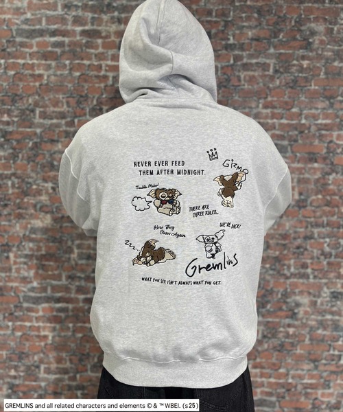 Salong hameu(サロン ハミュー)の「GREMLINS(グレムリン)GIZMO ギズモ キャラクター刺繍スウェットジップパーカー/ユニセックス(パーカー・メンズ・チャコールグレー/ホワイト系その他/ワインレッド・M/L/LL)」の15枚目の写真