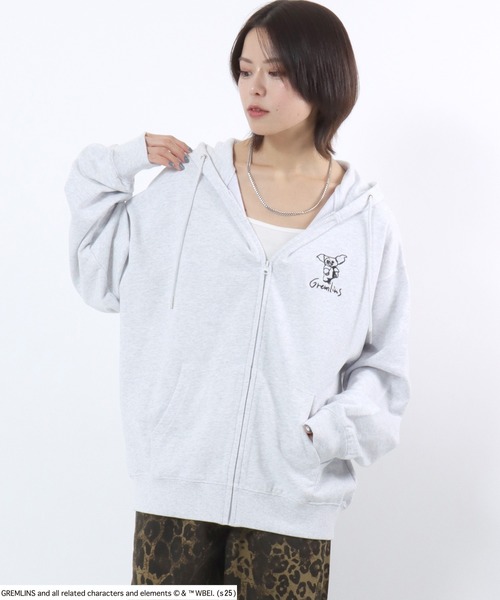 Salong hameu(サロン ハミュー)の「GREMLINS(グレムリン)GIZMO ギズモ キャラクター刺繍スウェットジップパーカー/ユニセックス(パーカー・メンズ・チャコールグレー/ホワイト系その他/ワインレッド・M/L/LL)」の19枚目の写真