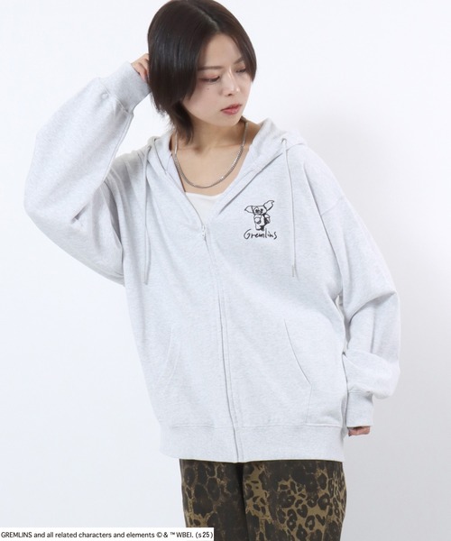 Salong hameu(サロン ハミュー)の「GREMLINS(グレムリン)GIZMO ギズモ キャラクター刺繍スウェットジップパーカー/ユニセックス(パーカー・メンズ・チャコールグレー/ホワイト系その他/ワインレッド・M/L/LL)」の20枚目の写真