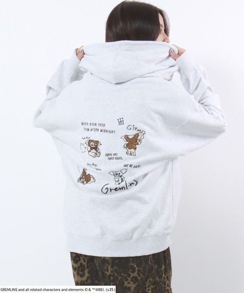 Salong hameu(サロン ハミュー)の「GREMLINS(グレムリン)GIZMO ギズモ キャラクター刺繍スウェットジップパーカー/ユニセックス(パーカー・メンズ・チャコールグレー/ホワイト系その他/ワインレッド・M/L/LL)」の17枚目の写真