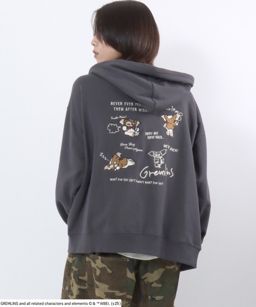 Salong hameu(サロン ハミュー)の「GREMLINS(グレムリン)GIZMO ギズモ キャラクター刺繍スウェットジップパーカー/ユニセックス(パーカー・メンズ・チャコールグレー/ホワイト系その他/ワインレッド・M/L/LL)」の22枚目の写真