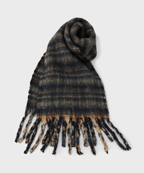 THE SHOP TK （ザ ショップ ティーケー ）の「【大き目サイズ】大人ふわふわチェックマフラー（ストール/ショール・レディース・ネイビー系1/アイボリー系1/ワイン系3・00）」の3枚目の写真