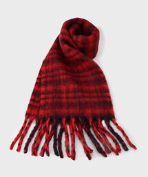 THE SHOP TK  | 【大き目サイズ】大人ふわふわチェックマフラー(ストール/ショール)