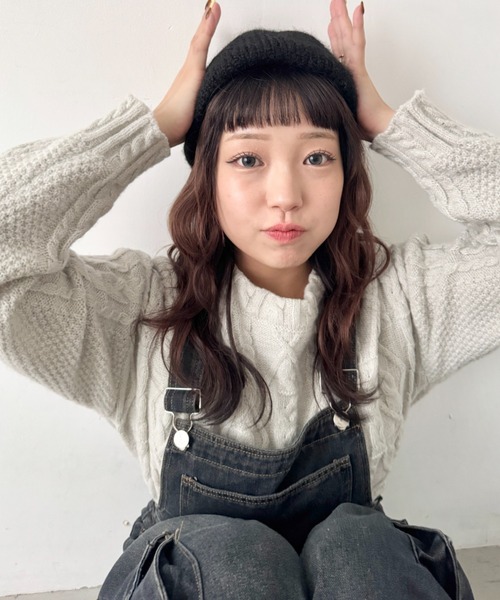 SOLLON.（ソルロン）の「モヘアニットベレー帽（ハンチング/ベレー帽・レディース・ベージュ/レッド/ブラウン/ブラック/アイボリー/グレー・FREE）」の12枚目の写真