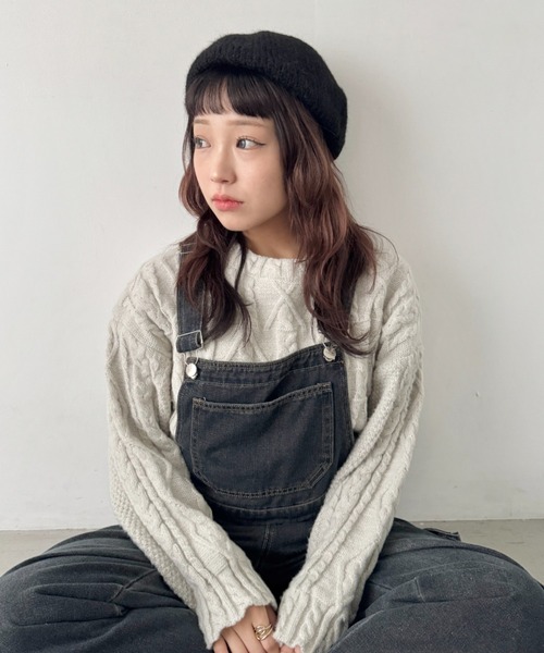 SOLLON.（ソルロン）の「モヘアニットベレー帽（ハンチング/ベレー帽・レディース・ベージュ/レッド/ブラウン/ブラック/アイボリー/グレー・FREE）」の13枚目の写真