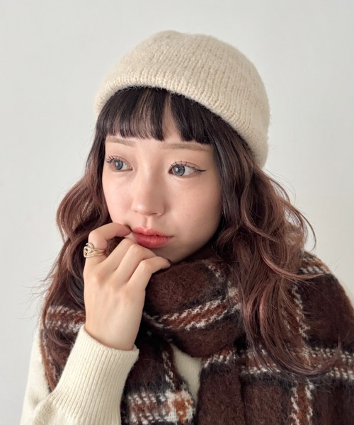 SOLLON.（ソルロン）の「モヘアニットベレー帽（ハンチング/ベレー帽・レディース・ベージュ/レッド/ブラウン/ブラック/アイボリー/グレー・FREE）」の21枚目の写真