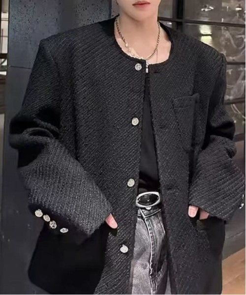 SORUTT / ソルト 】 メタルボタン ノーカラーツイードジャケット