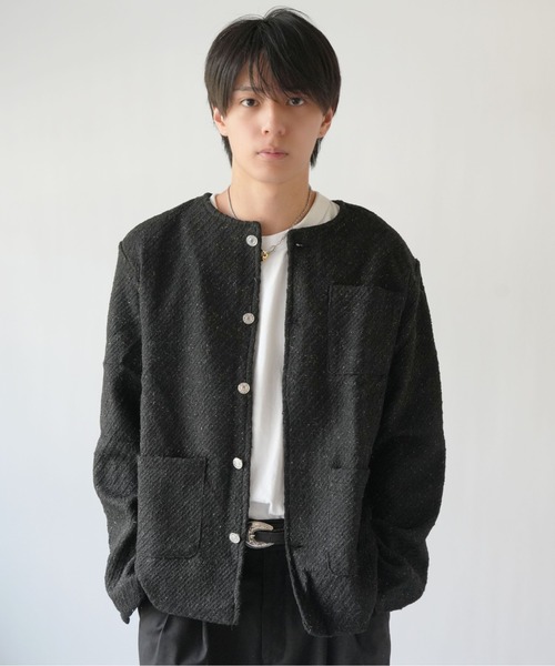 SORUTT / ソルト 】 メタルボタン ノーカラーツイードジャケット