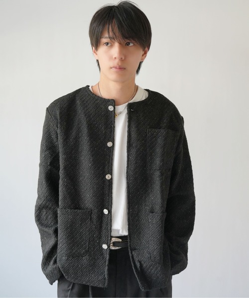 SORUTT / ソルト 】 メタルボタン ノーカラーツイードジャケット