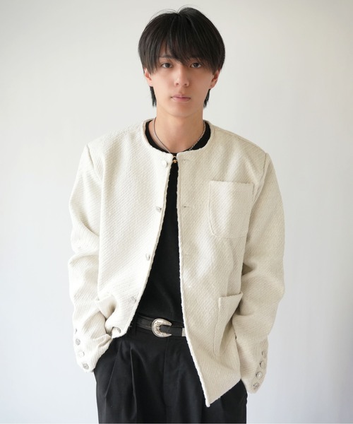 SORUTT / ソルト 】 メタルボタン ノーカラーツイードジャケット