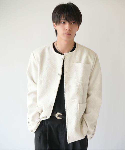 セール】【 SORUTT / ソルト 】 メタルボタン ノーカラーツイード