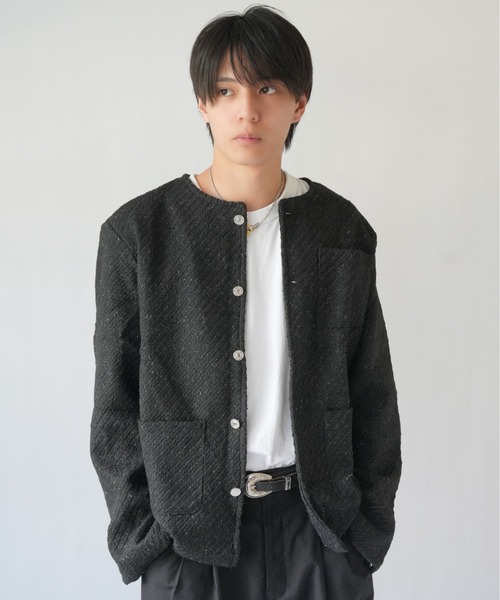 SORUTT / ソルト 】 メタルボタン ノーカラーツイードジャケット