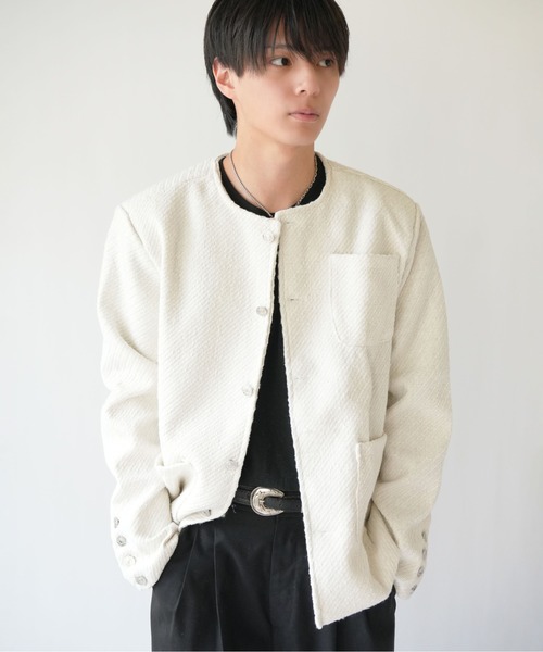 セール】【 SORUTT / ソルト 】 メタルボタン ノーカラーツイード