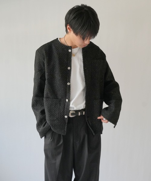SORUTT / ソルト 】 メタルボタン ノーカラーツイードジャケット