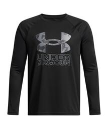 UNDER ARMOUR（アンダーアーマー）の「UAテック ハイブリッド プリント フィル ロングスリーブ Tシャツ（トレーニング/キッズ）（Tシャツ/カットソー）」