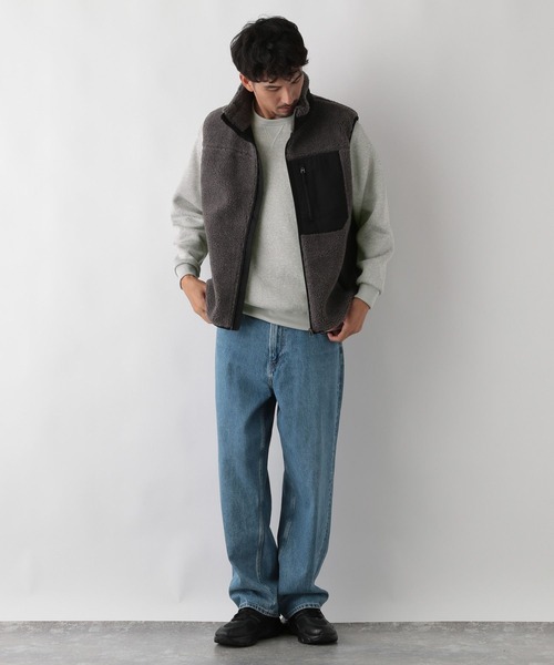 FOUND GOOD（ファウンドグッド）の「ニットフリースプルオーバー（ニット/セーター・メンズ・グレー系/グレー系8/ネイビー・S/M/L/XL）」の5枚目の写真