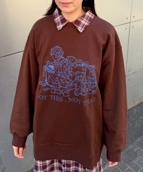 Candy Stripper(キャンディストリッパー)の「NOT THIS,NOT THAT SWEAT ワンピース(スウェット・レディース・ブラック/ブラウン/オフホワイト・FREE)」の3枚目の写真