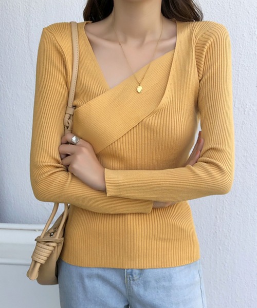 アシンメトリーリブニット ZOZO限定アイテム】アシンメトリーリブニット（ニット/セーター