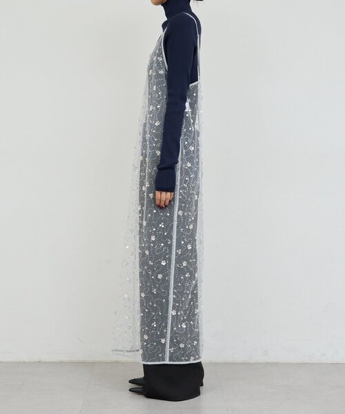 GALLARDAGALANTE（ガリャルダガランテ）の「ビジューシアーキャミワンピース（ワンピース・レディース・ライトグレー/ブラック・FREE）」の17枚目の写真