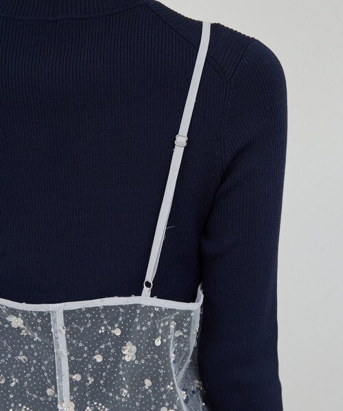 GALLARDAGALANTE（ガリャルダガランテ）の「ビジューシアーキャミワンピース（ワンピース・レディース・ライトグレー/ブラック・FREE）」の20枚目の写真