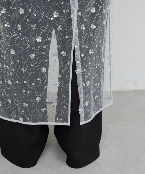 GALLARDAGALANTE（ガリャルダガランテ）の「ビジューシアーキャミワンピース（ワンピース・レディース・ライトグレー/ブラック・FREE）」の21枚目の写真