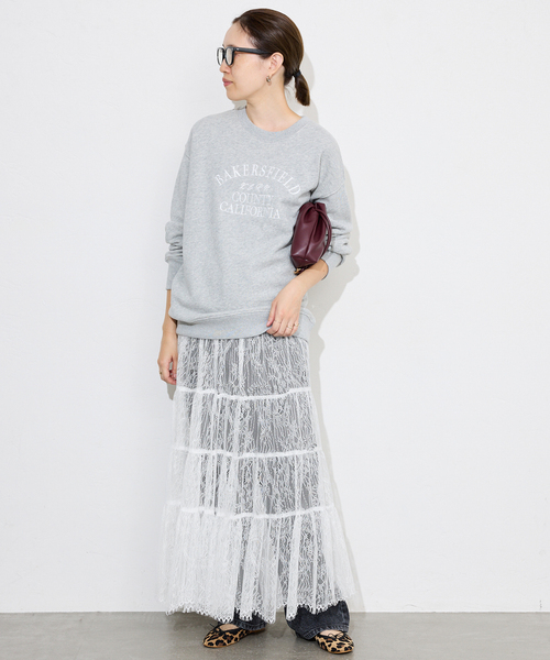 SLOBE IENA（スローブイエナ）の「レースティアードスカート（スカート・レディース・ホワイト/ブラウン・FREE）」の11枚目の写真