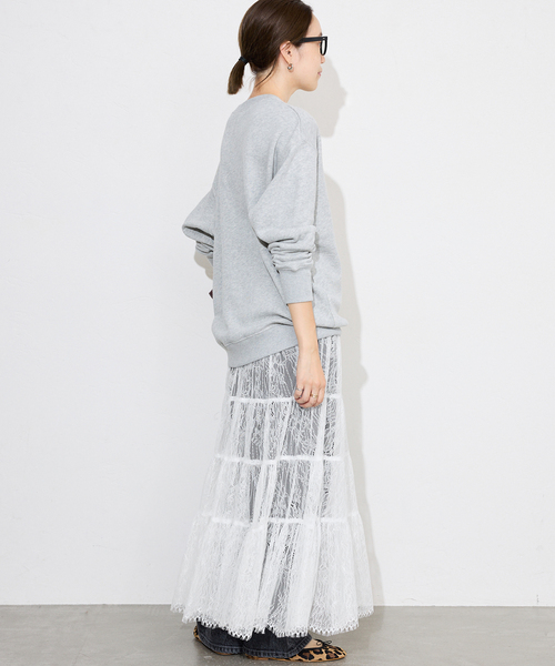 SLOBE IENA（スローブイエナ）の「レースティアードスカート（スカート・レディース・ホワイト/ブラウン・FREE）」の12枚目の写真