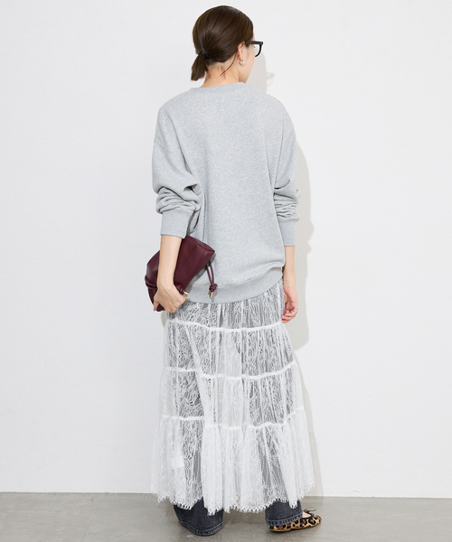 SLOBE IENA（スローブイエナ）の「レースティアードスカート（スカート・レディース・ホワイト/ブラウン・FREE）」の14枚目の写真