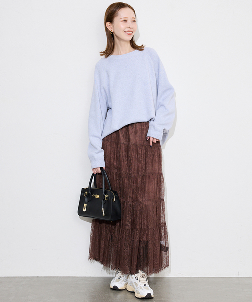 SLOBE IENA（スローブイエナ）の「レースティアードスカート（スカート・レディース・ホワイト/ブラウン・FREE）」の16枚目の写真