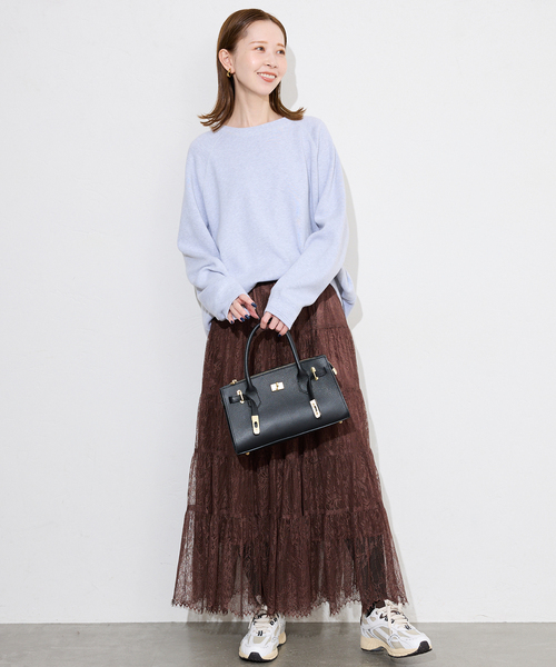 SLOBE IENA（スローブイエナ）の「レースティアードスカート（スカート・レディース・ホワイト/ブラウン・FREE）」の17枚目の写真