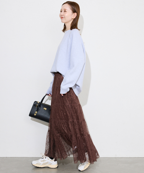 SLOBE IENA（スローブイエナ）の「レースティアードスカート（スカート・レディース・ホワイト/ブラウン・FREE）」の18枚目の写真