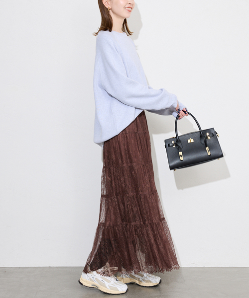 SLOBE IENA（スローブイエナ）の「レースティアードスカート（スカート・レディース・ホワイト/ブラウン・FREE）」の19枚目の写真