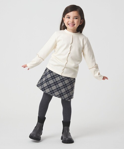 セール】チェック ラップキュロット（ネイビー） / キッズ 100cm-160cm